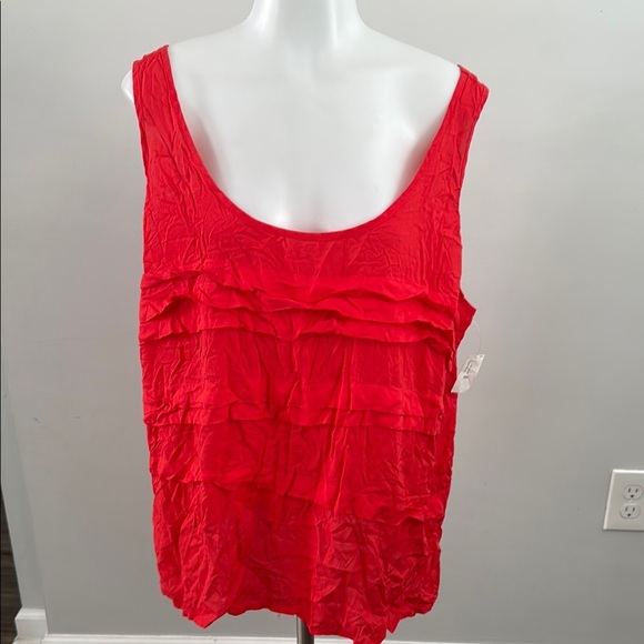 Old Navy XXL Red Sleeveless Ruffle Top - Picture 1 of 9